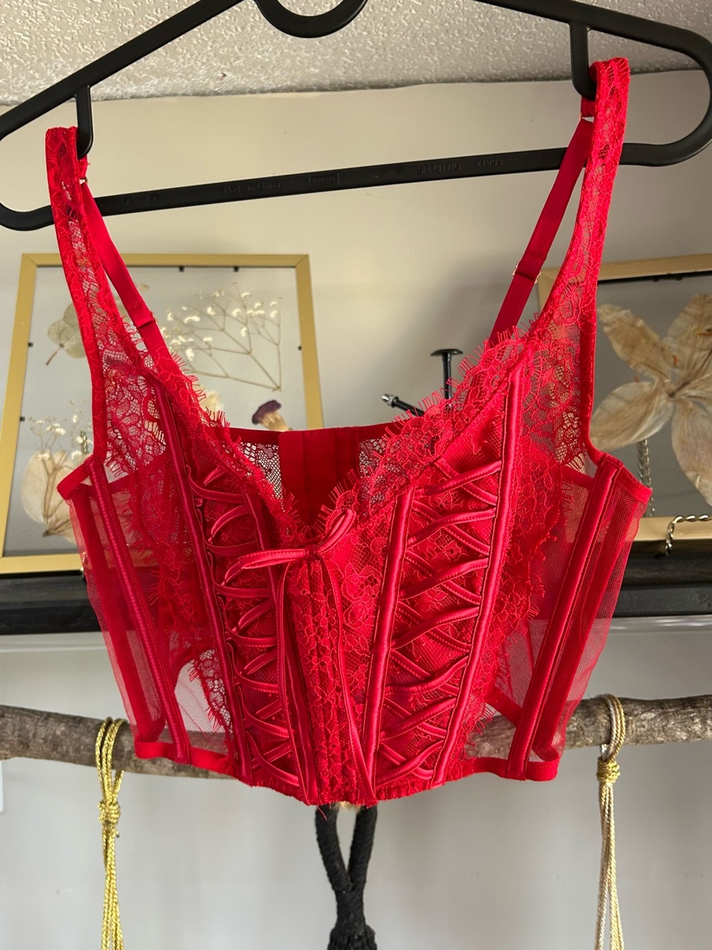 Victoria's Secret Red Lace Corset Bustier